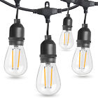 49FT Festoon Outdoor String Lights Mains Powered E27 S14 LED Bulbs Garden Light