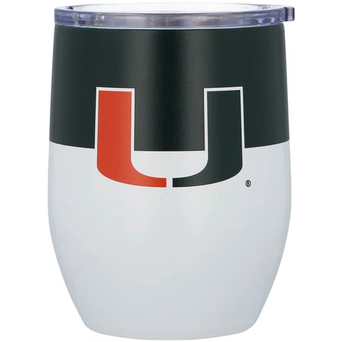 Miami Hurricanes 16oz. Colorblock Stainless Steel Curved Tumbler Cover