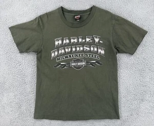 Vintage Harley-Davidson Motorcycles Mens L Green T Shirt 2004 Revolutionary HD - Picture 1 of 24