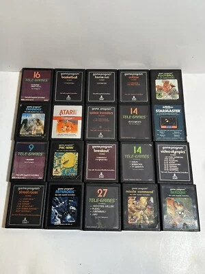 LOT OF 20ATARI 2600 GAMES - PACMAN, ASTEROIDS & COMBAT- ALL TESTED AND WORKING - Image 1 of 4