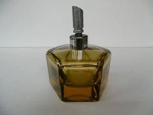 ANCIEN VAPORISATEUR EN VERRE AMBRE TAILLE 6 FACETTES - OBJET DECORATIF - Imagen 1 de 5