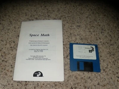 Space Math Atari ST game 3.5" disk with manual - Image 1 of 2