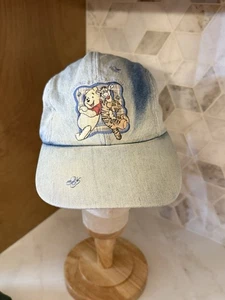 Vintage Winnie Puuh Mütze blau Denim Erwachsene Kappe Stretch Rücken 90er Disney Embroid - Bild 1 von 10
