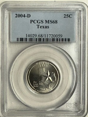2004-D PCGS MS68 TEXAS STATE QUARTER  - $5.00 FLAT RATE SHIPPING - Image 1 of 4