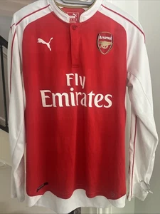 Official Arsenal FC Mens 2015/16 Blank Home Long Sleeve Shirt Size M Medium - Picture 1 of 7