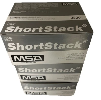 18 PACK GMC-P100 MSA 815188 Short Stack Combination Respirator Cartridges - Image 1 of 4