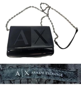 Armani Exchange zweifarbige Geldbörse mit Kette, schwarz (6,5""x5""X3") - Bild 1 von 18