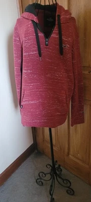 LADIES HOLLISTER RED 3/4 ZIP HOODIE  SIZE XS - Image 1 of 4