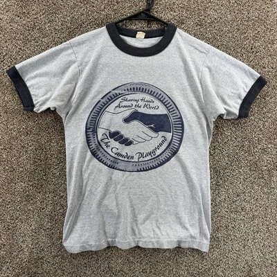 Vintage Screen Stars Ringer T-Shirt Youth Size L? Gray Single Stitch - Image 1 of 4