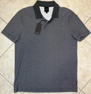 Armani Exchange A|X Stretch Geometric Design Polo Shirt Men S NWT - Picture 1 of 8