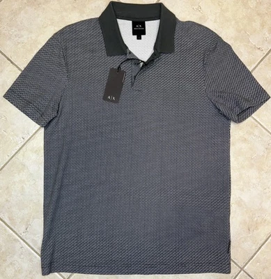Armani Exchange A|X Stretch Geometric Design Polo Shirt Men S NWT - Image 1 of 4