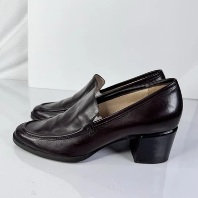 Zapatos de tacón Enzo Angiolini talla 7N para mujer de cuero marrón punta redonda Foto 1 de 4