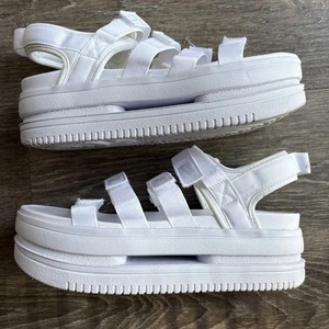 Womens Nike Icon Classic Adjustable Platform Sandals UK Size 7.5 white - Picture 1 of 16