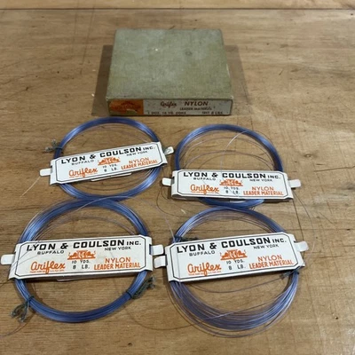 Vtg Nylon Leader Material Fly Rod Fishing ARIFLEX Four 10yd Coils 8 Lb W/Box - image 1 of 4