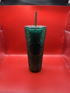 Starbucks 2021 Christmas Winter Holiday Emerald Green Jeweled Tumbler 24oz. - Picture 1 of 4