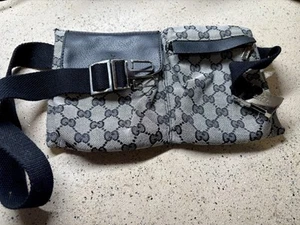GUCCI GG monogram canvas leather Waist Body Bag 018 1621 200047 Navy - Picture 1 of 4