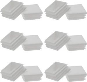 Paquete de 12 tapones cuadrados de plástico blanco de 38 mm (1 1/2 pulgada), - Imagen 1 de 6