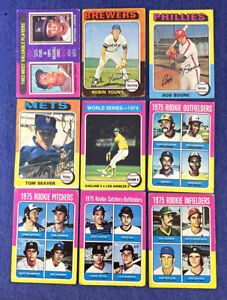 1975 Topps baseball lot 37 diff Yount Rice Carter