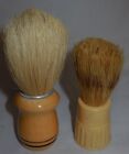 2 Vintage Shaving Brushes 1 New Wood Handle 1 Used Strong Set