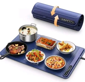 Food Warming Mat - Fast Heating Silicone Electric Warming Tray, Portable, Travel - Picture 1 of 9