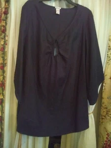 3x OLD NAVY 100% Linen Navy Tunic Blouse - Picture 1 of 5