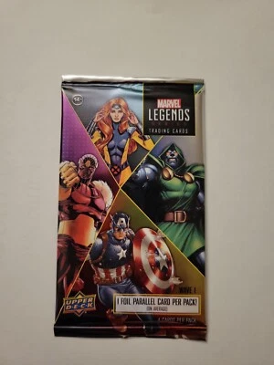 MARVEL LEGENDS SERIES Trading Cards Wave 1  GameStop 2021 Lot of 5 packs  - Image 1 of 2