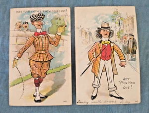 Pair vintage postcards - posted in 1904 - Picture 1 of 4
