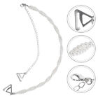 Silver Dual-Layer Pearl Bra Straps - Adjustable & Removable