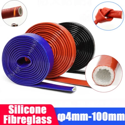 Funda protectora contra incendios de fibra de vidrio de silicona 5/8"1/2" 3/4" 1" Foto 1 de 4