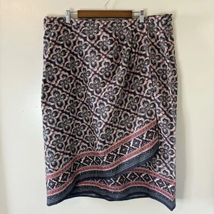 Charter Club Linen Blend Wrap Skirt Womens Boho Knee Length Sz 18W - Picture 1 of 10