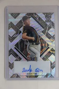Zack Qin - 2022 Leaf Metal Baseball Production Proof Autograph #1/1 - Picture 1 of 2