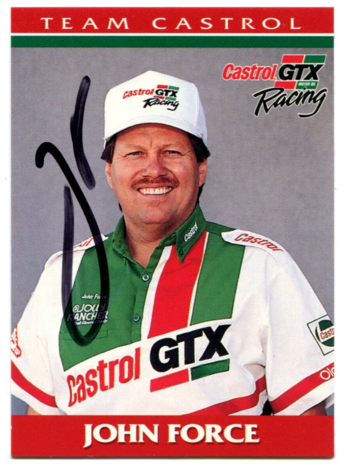 John Force Team Castrol NHRA Authentic Hand Signed Autographed Card - Image 1 of 1