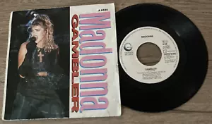 MADONNA 1985 GAMBLER Import 45rpm & PICTURE SLEEVE- PLAYS EXCELLENT - Picture 1 of 2