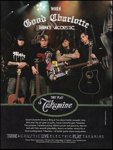 Good Charlotte Band 2005 Takamine guitarra acústica anuncio 8 x 11 publicidad impresión - Imagen 1 de 3