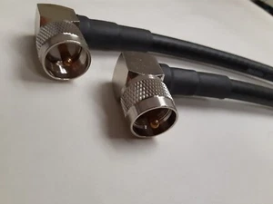 US MADE LMR-400UF Ultra Flex HAM Radio Antenna Coax Cable PL259 Right Angle - Picture 1 of 1
