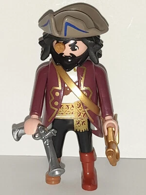 Playmobil capitaine pirate pour bateau ile voilier prison trésor barque - Photo 1/3