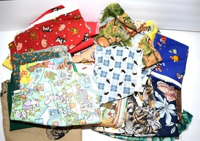 Lot of Quilting Scrap Remnant Craft Fabric Various Sizes Color Patterns Lot # 11 - Image 1 of 4