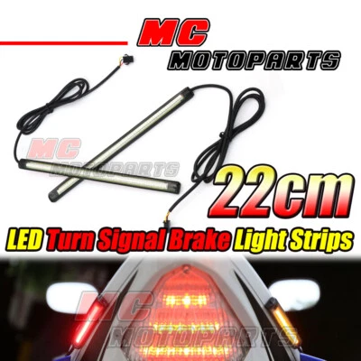 Rear Tail Brake Turn Signal LED Strip Lights 220mm For Honda Motorbike - Image 1 of 4