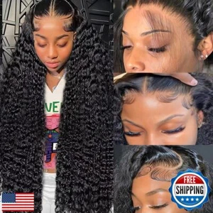 Fadaina 13x6 Deep Curly Lace Front Wigs Human Hair 180 Density, 26 Inch Curly - Picture 1 of 5
