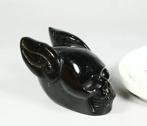 Handmade Natural Obsidian Quartz Crystal Carved Skull, Crystal Skeleton Healing - Picture 1 of 10