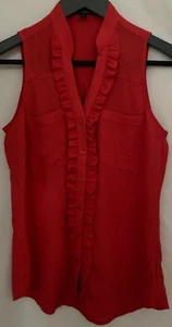 EXPRESS XXS Magenta Pink RN# 55285 Sleeveless Button-up 100% Polyester EUC - Picture 1 of 4