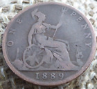 1889 Victorian One Penny Coin Queen Victoria Vc492 []['