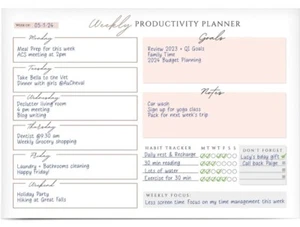 Anna Marie Weekly Planner Notepad - 52 Undated Tear-Off Sheets, Daily To Do List - Picture 1 of 7