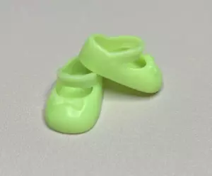 Vintage *Barbie* für Kelly: (oder 4 Zoll Puppe) limettengrüne Mary Jane Schuhe mit Schleife - Bild 1 von 6