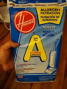 Genuine Hoover Filter Bags Type A Allergen 4010100A Bag of 3 NEW/SEALED - Picture 1 of 5