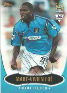 MARC-VIVIEN FOE SIGNED MAN CITY TOPPS PREMIER GOLD 2003 TRADING CARD+COA - Picture 1 of 1