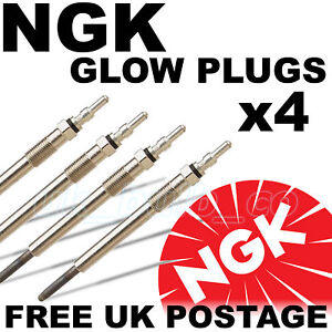 4x NGK Glow Plugs VOLKSWAGEN TRANSPORTER T4 1.9 T4 (ABL Eng) 92-->02 #3704
