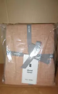 West Elm European Flax Linen Melange Duvet Cover Full/Queen Terracotta New - Picture 1 of 7