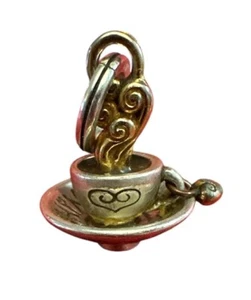 Brighton Kaffeetasse Anhänger mit Silber und Goldton SCHÖN - Bild 1 von 4