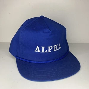 Vintage Alpha Rope Trucker Hat Blue & Green P Brand Made in USA - Picture 1 of 11
